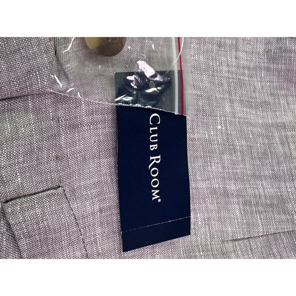 Club Room Luxury Mens XL Light Grey 100% Linen Two Button Sport Coat Blazer NWT - Picture 8 of 15